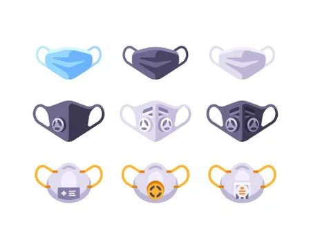White medical face mask flat icon. Virus protection flat illustration Stock Illustration