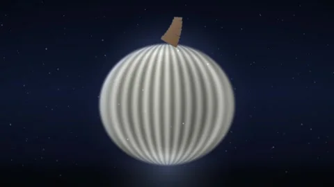 White Melon Shaped Object Floating with Starry Night Background Motion Graphics Stock-Footage 347649911