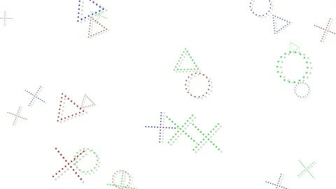 White memphis pattern with circles, triangles and dots 動画素材 169716569