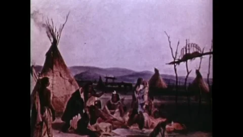 White men brought big changes to the lives of Native Americans Stock Footage 106626469