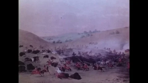 White men brought horses to the Native Americans Stock Footage 106626569