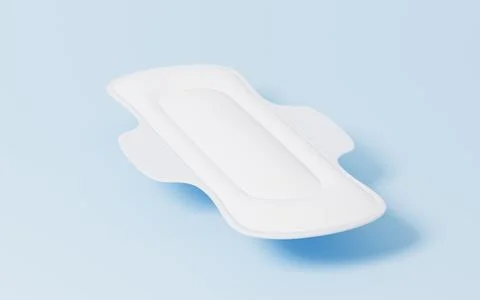 White menstrual pad model, 3d rendering. Stock Illustration