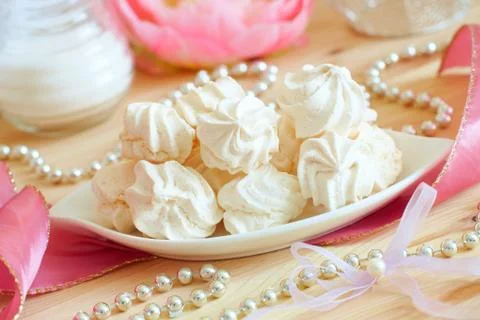 White meringue Stock Photos