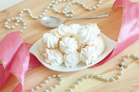 White meringue Stock Photos