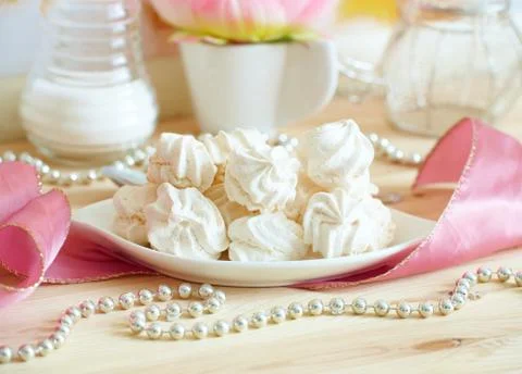White meringue Stock Photos