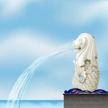 A white merlion Stock Illustration