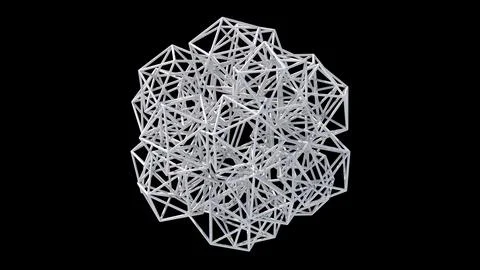 White mesh.. Black background. Abstract illustration, 3d render. Illustrazione stock