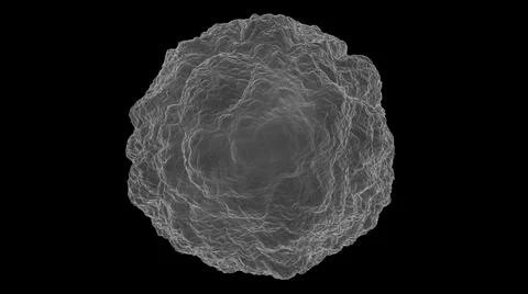 White mesh, deformed sphere. Abstract illustration, 3d render. Stock Illustration