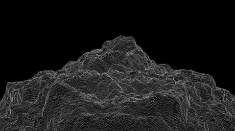 White mesh, deformed surface. Abstract illustration, 3d render. Stock Illustration