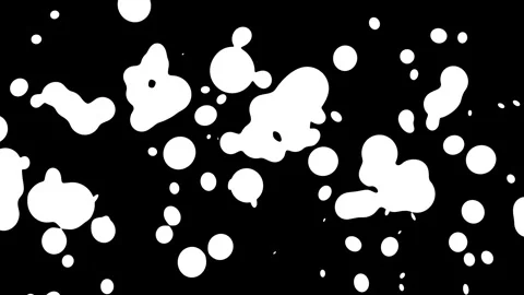 White metaball split into many bubbles meta balls Stock Footage 259771708