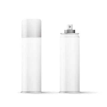 White metal bottle with sprayer cap for cosmetic, perfume, deodorant or fresh Stock Illustration