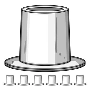 White metal rivet fastener component on flat background Stock Illustration