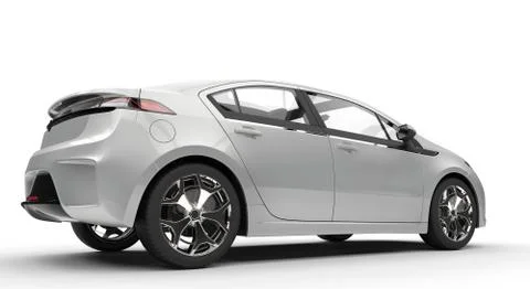 White Metallic Car Stock Illustration