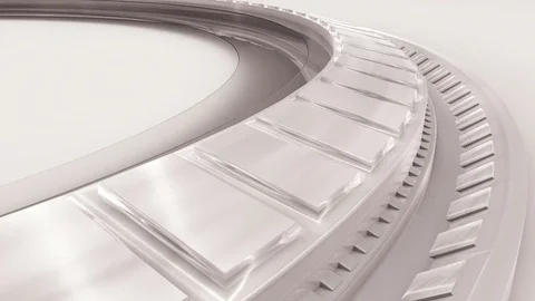 White metallic modules on rotating wheel Video stock 80992136