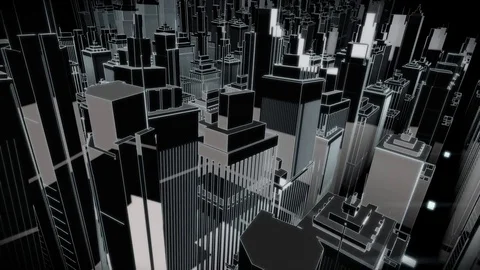 White Metropolis Looping Animation Stock Footage 73433987