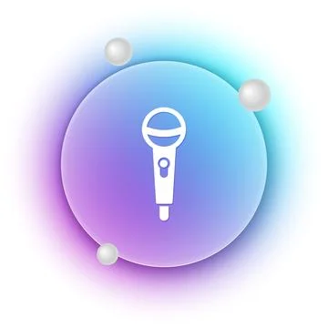 White Microphone icon isolated on white background. On air radio mic microp.. Stock Illustration