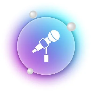 White Microphone icon isolated on white background. On air radio mic microp.. Illustrazione stock
