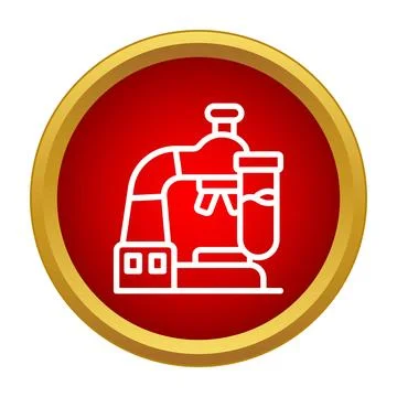 White microscope and test tube science icon Stockillustratie