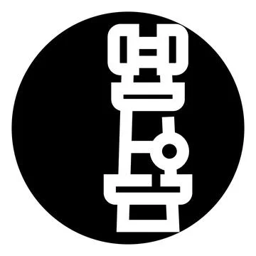 White microscope icon representing science and research Illustrazione stock