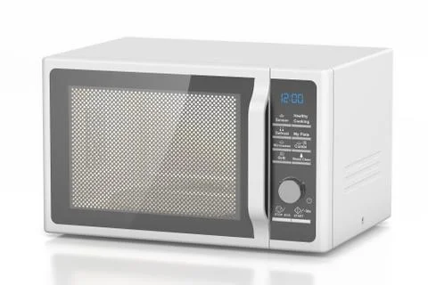 White microwave oven, 3D rendering Stock Illustration