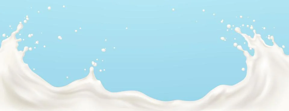 White milk splash wave Stock Illustration
