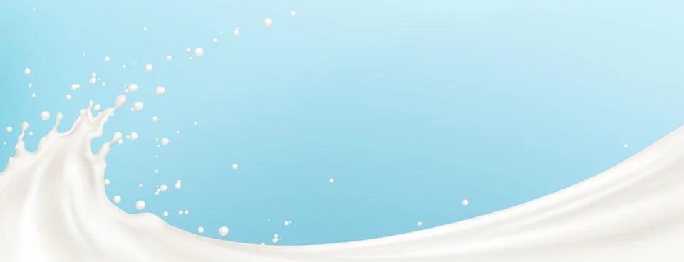 White milk splash wave Stock Illustration