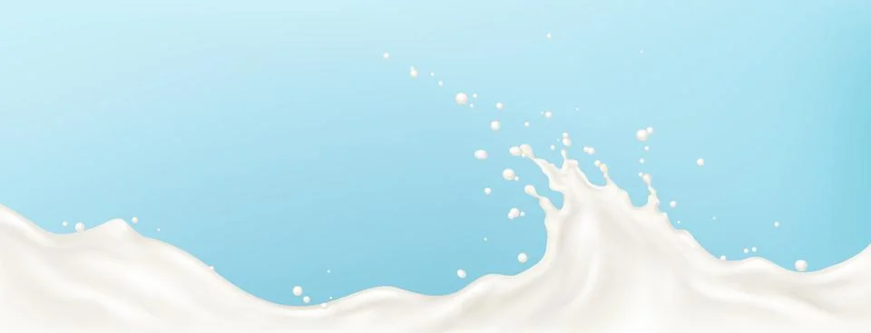 White milk splash wave Stock Illustration