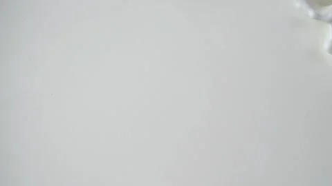 White milk splashes and drops, ice cream and cheese preparation with industrial Video stock 143415720