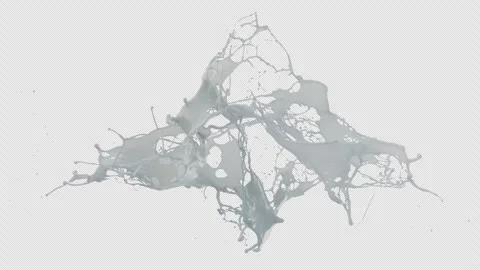 White Milk Splashing Effect Transparent Alpha Channel Video stock 335430580