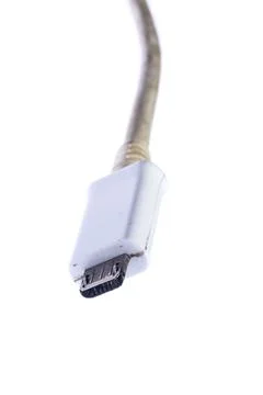 White mini usb connection Stock Photos