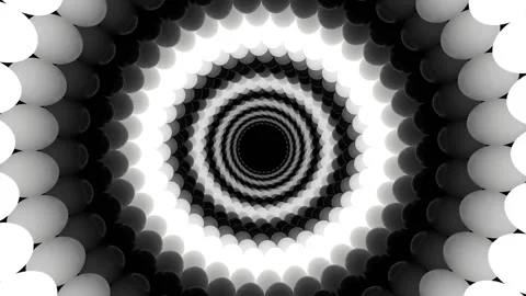 White Minimal Abstract 3D Sphere Vortex Corridor Background VJ Loop in 4K 스톡 동영상 334719055
