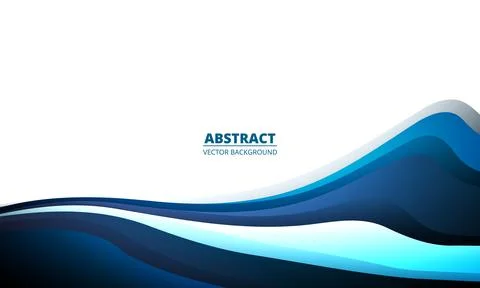 White minimal abstract background with blue colored dynamic wave shapes. White Stock Illustration