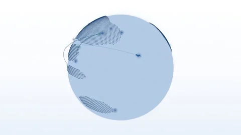 White minimal digital earth with blue pixel halftone continents Stockbeeldmateriaal 339906849