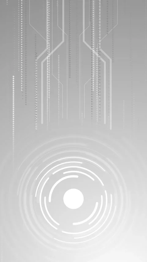 White minimal tech interface background soft circular HUD, gray circuit traces, Stock Footage 340526352