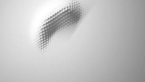 White minimalism. Loading circle icon animation. A mosaic surface with moving he Stock Footage 157224241