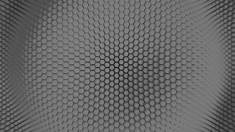 White minimalism. Mosaic surface with moving hexagons. Abstract geometric backgr Stock Footage 163867405