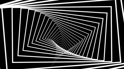 White Minimalist Linear Frame Concentric Tunnel Loop Stock Footage 335661086