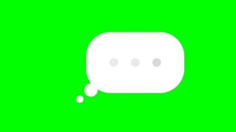 White Minimalist Thought Bubble Animation with Pulsing Ellipsis on Chroma K.. Stock Footage 346612117
