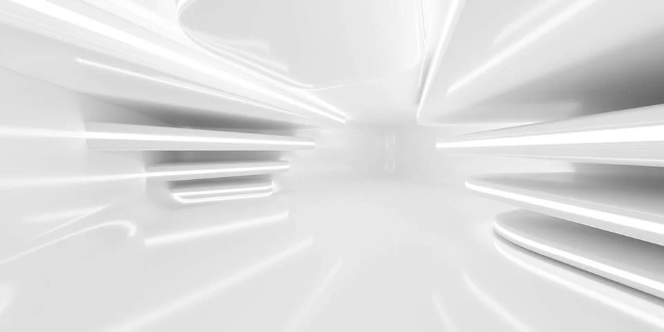 White minimalistic technology lights background abstract 3d render illustration Illustrazione stock