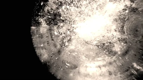 White Mist of Bubbles Swirling Slowly in a Flask in an Infinite Darkness Stock Footage 61316984