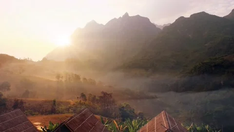 White mist with morning sun. Stock Footage 133023930