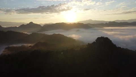 White mist or cloud scenic aerial view. Stock Footage 194985268