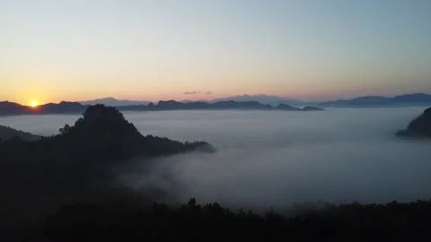 White mist or cloud scenic aerial view. Stock Footage 194985271