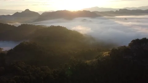 White mist or cloud scenic aerial view. Stock Footage 194985273