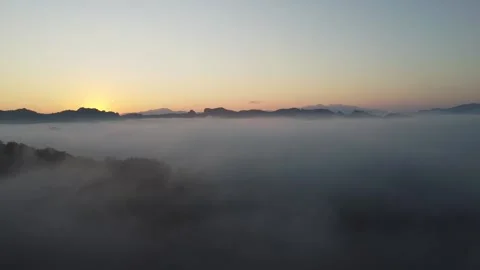 White mist or cloud scenic aerial view. Stock Footage 194985282