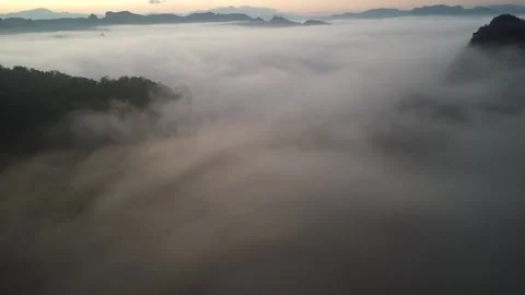 White mist or cloud scenic aerial view. Stock Footage 194985283