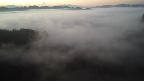 White mist or cloud scenic aerial view. Stock Footage 194985284