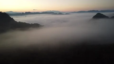 White mist or cloud scenic aerial view. Stock Footage 194985285