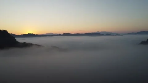 White mist or cloud scenic aerial view. Stock Footage 194985295