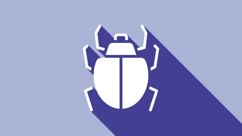 White Mite icon isolated on purple background. 4K Video motion graphic animation Stock Footage 148301014
